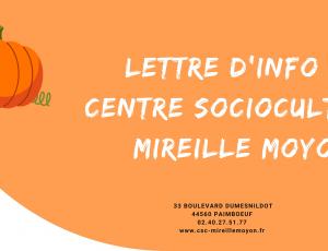 Programme d'activités des vacances d'automne au centre socioculturel