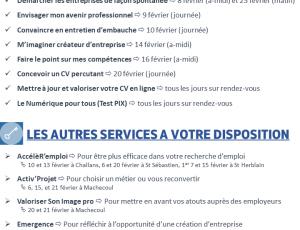 Les Ateliers-Conseils de FEVRIER du Pôle emploi Machecoul