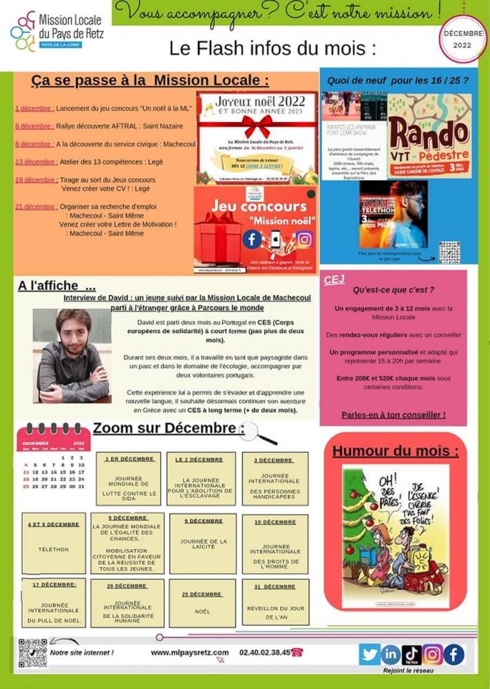 Flash infos de décembre : Mission locale du pays de Retz Flash infos de décembre : Mission locale du pays de Retz