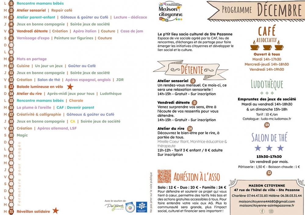 Programme du mois de décembre Programme du mois de décembre