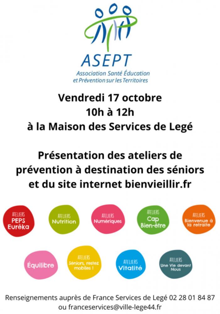 Présentation ateliers ASEPT Présentation ateliers ASEPT